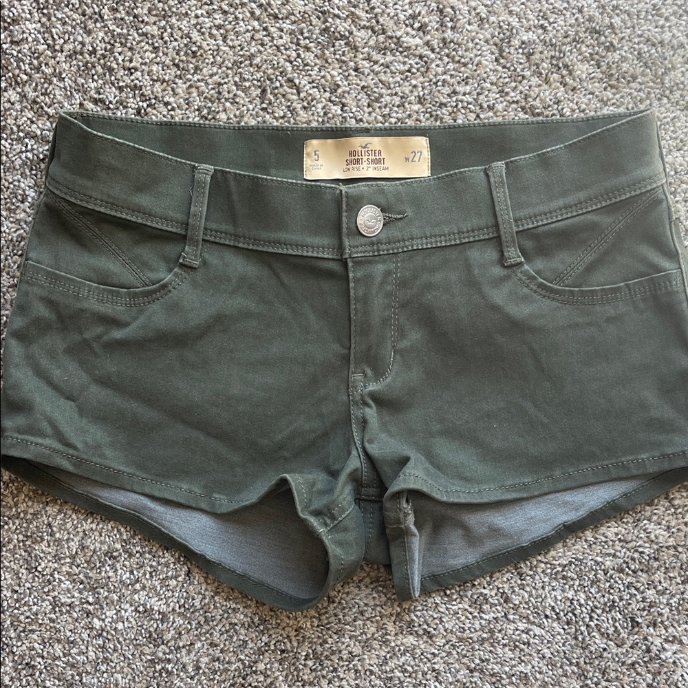 Hollister Women's Dark Green Jean Shorts Size 5 NWOT
